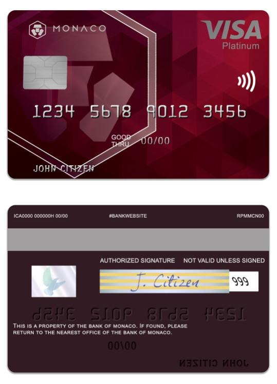 Monaco Bank of Monaco visa platinum card